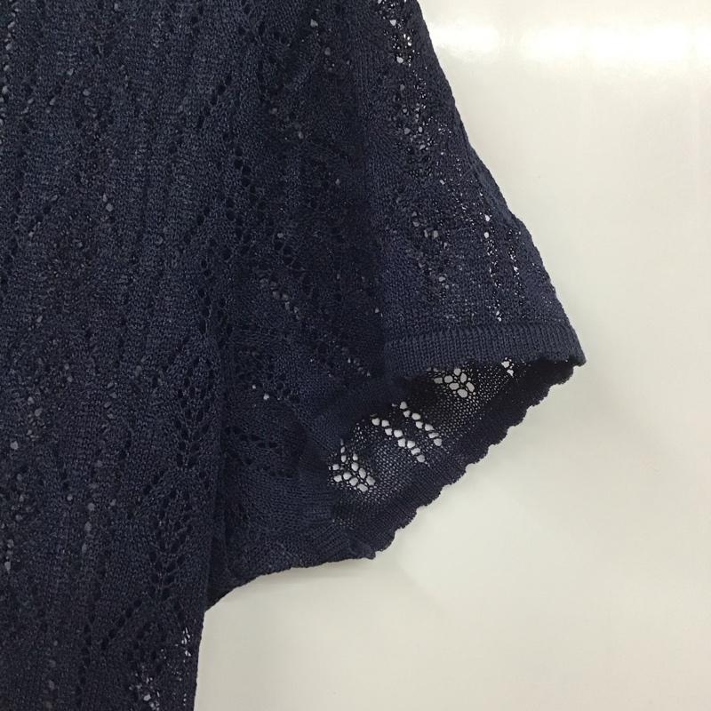 クリスチャンディオール Christian Dior カットソー 半袖 L 無地 紺 / ネイビー / レディース USED 古着 中古 10131120