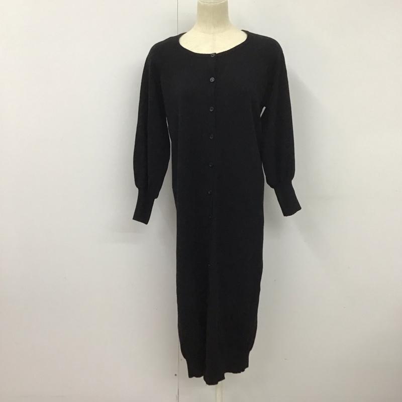 シンプリシテェ Simplicite カーディガン 長袖 ロング 無地 黒 / ブラック / レディース USED 古着 中古 10128406