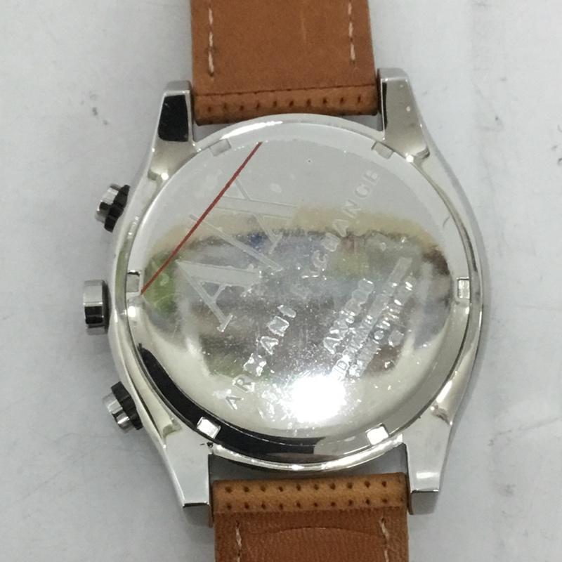 アルマーニエクスチェンジ A/X ARMANIEXCHANGE 腕時計 アナログ(クォーツ式) AX1608 レザーベルト ロゴ、文字 茶 / ブラウン / X 銀 / シルバー / X 黒 / ブラック / メンズ USED 古着 中古 10129462