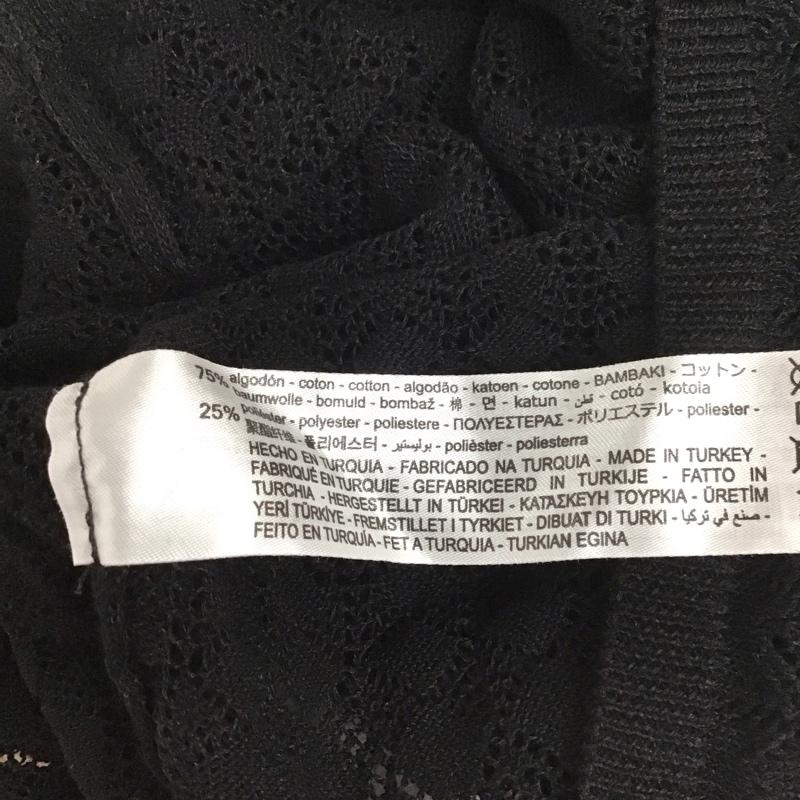 ザラ ZARA カットソー 長袖 4331 104 800 スタンドカラー 透かし編み L 無地 黒 / ブラック /  レディース USED 古着 中古 10113671