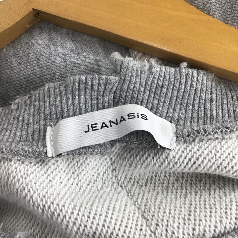 ジーナシス JEANASIS トレーナー 長袖 JS064381Cf ダメージリメイクライクスウェットオーバーサイズ FREE 無地 灰 / グレー / レディース USED 古着 中古 10139542