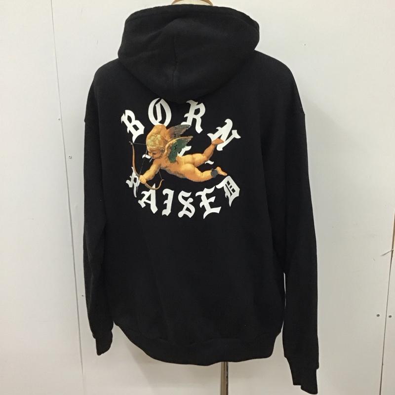 ボーンアンドレイズド BORN X RAISED パーカー 長袖 長袖パーカー フード付きパーカー プリントスウェット トレーナー XL ロゴ、文字 黒 / ブラック / メンズ USED 古着 中古 10114684