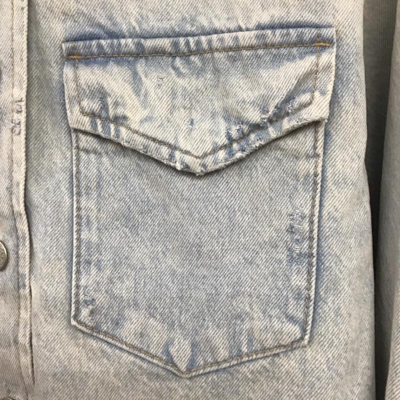 ザラ ZARA ジャケット、上着 ジャケット、ブレザー 8197/096/406 TRF JULDUR DENIM CROPPED USTKI XS 水色 / ライトブルー / レディース USED 古着 中古 10136622