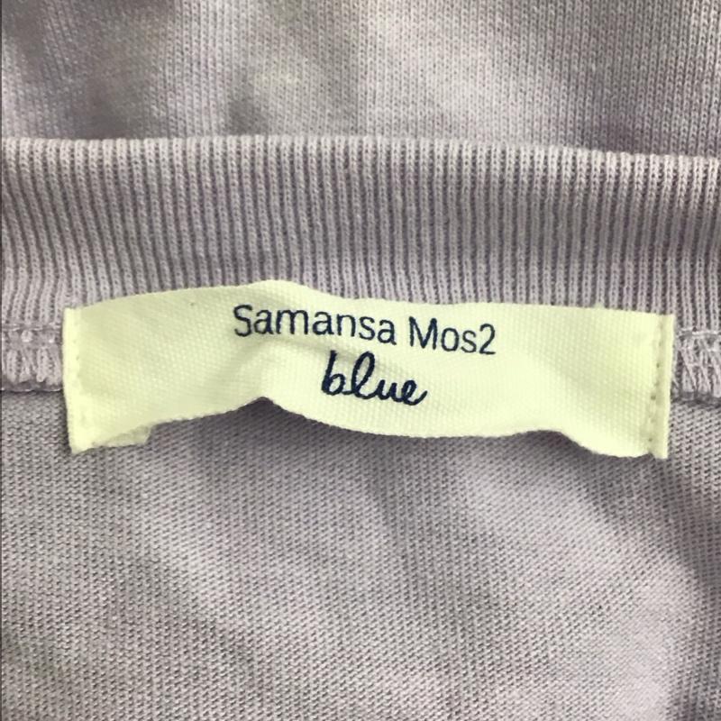 サマンサモスモス Samansa Mos2 カットソー 長袖 長袖カットソー プリントカットソー クルーネック FREE ロゴ、文字 紫 / パープル / レディース USED 古着 中古 10125217