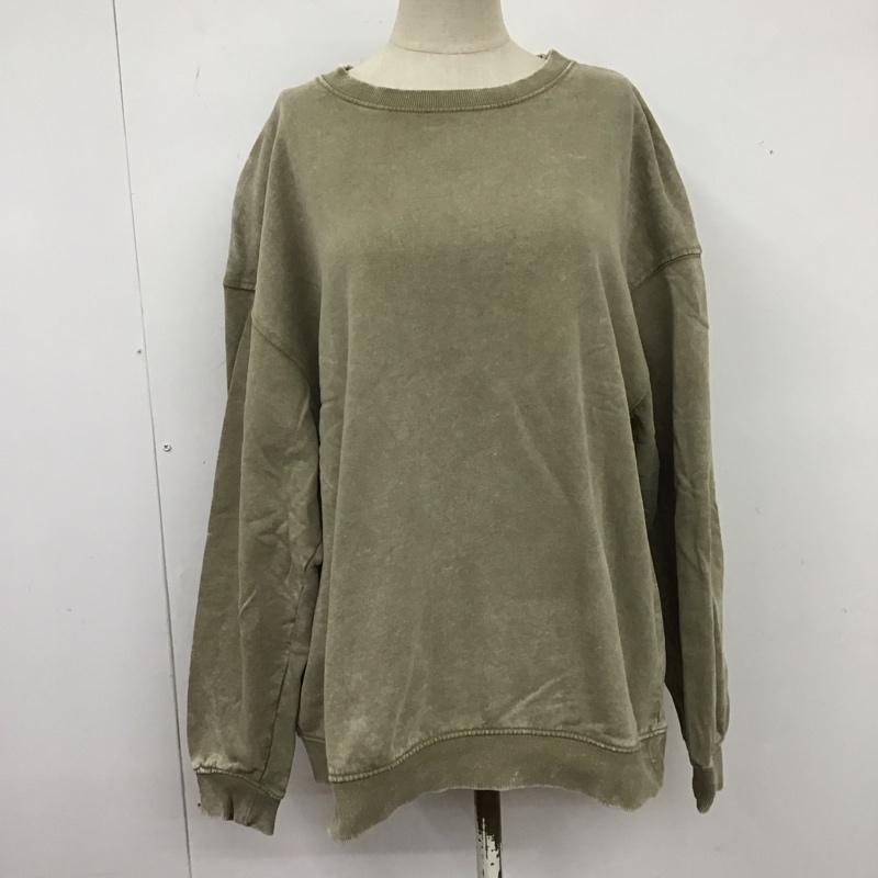 ザラ ZARA トレーナー 長袖 長袖トレーナー スウェット クルーネック プルオーバー S 無地 カーキ / カーキ / レディース USED 古着 中古 10125966