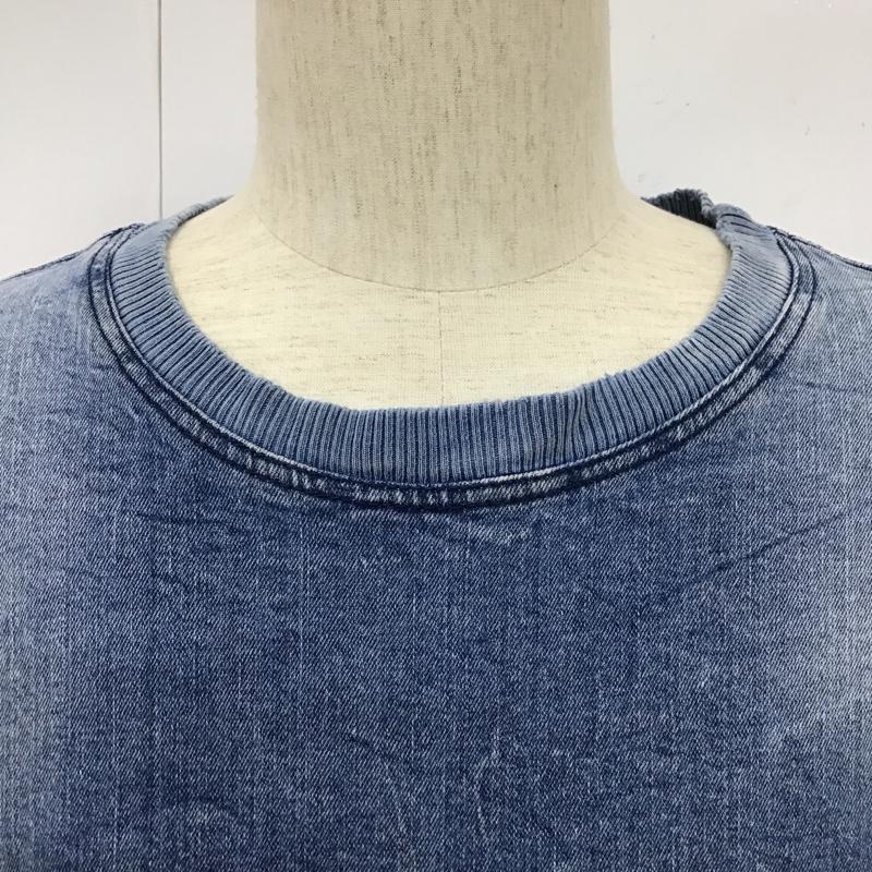 ザラメン ZARA MAN Tシャツ 半袖 無地Tシャツ クルーネックカットソー デニム半袖カットソー XL 無地 インディゴ / インディゴ / メンズ USED 古着 中古 10105614