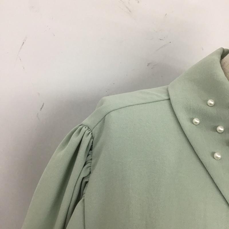ザラ ZARA シャツ、ブラウス 長袖 1971 068 982 襟ビシュー M 無地 薄緑 / ライトグリーン / レディース USED 古着 中古 10112339