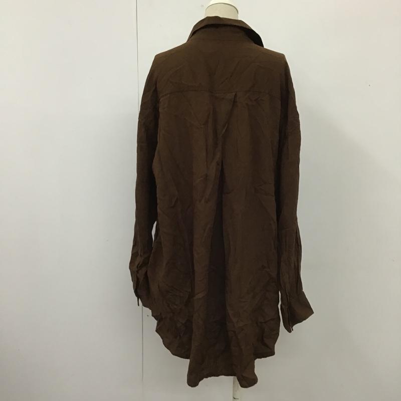 ローリーズファーム LOWRYS FARM シャツ、ブラウス 長袖 FREE 無地 茶 / ブラウン / レディース USED 古着 中古 10105876