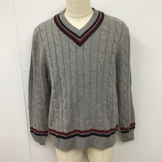 ブルックスブラザーズ BROOKS BROTHERS ニット、セーター 長袖 長袖ニットカットソー ニット セーター Vネックニット M  灰 / グレー /  メンズ USED 古着 中古 10113623