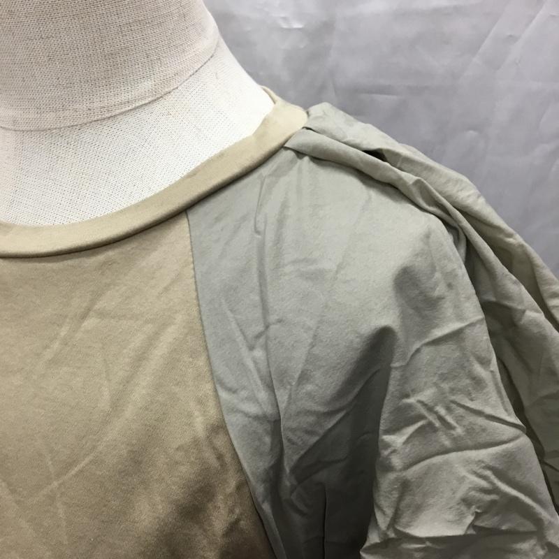 スライ SLY カットソー 半袖 030FSA80-3150 DOCKING PUFF SL TOPS パフスリーブ FREE 無地 灰 / グレー / X ベージュ / ベージュ /  レディース USED 古着 中古 10107447