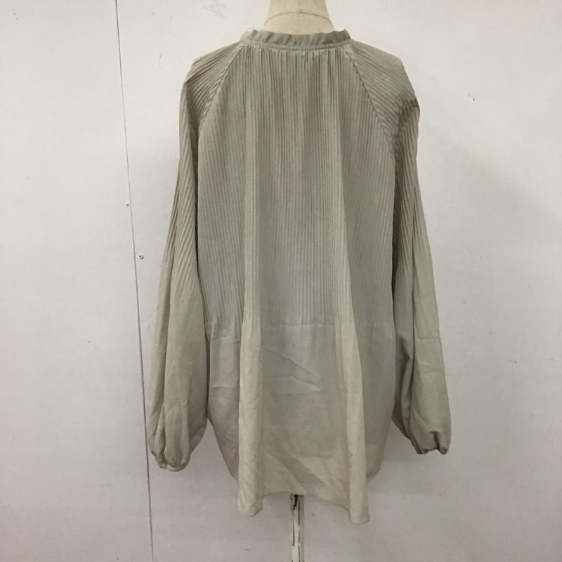 ミラオーウェン Mila Owen カットソー 長袖 09WFT205703 プリーツ キーネック 0 無地 灰 / グレー / レディース USED 古着 中古 10123096
