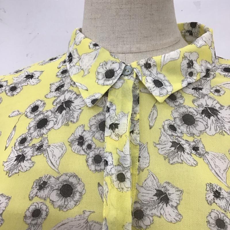 ザラ ZARA シャツ、ブラウス 長袖 2928 160 047 シアー S 花柄 黄 / イエロー / レディース USED 古着 中古 10111434