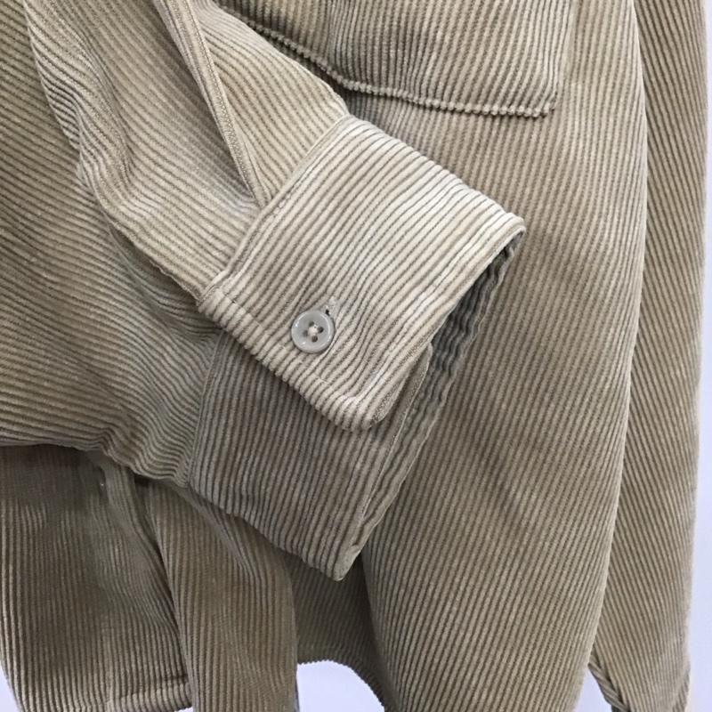 アイテムズ アーバンリサーチ ITEMS URBAN RESEARCH シャツ、ブラウス 長袖 IT16-23B001 コーデュロイ ビッグシャツ ノーカラー FREE 無地 ベージュ / ベージュ / レディース USED 古着 中古 10109417