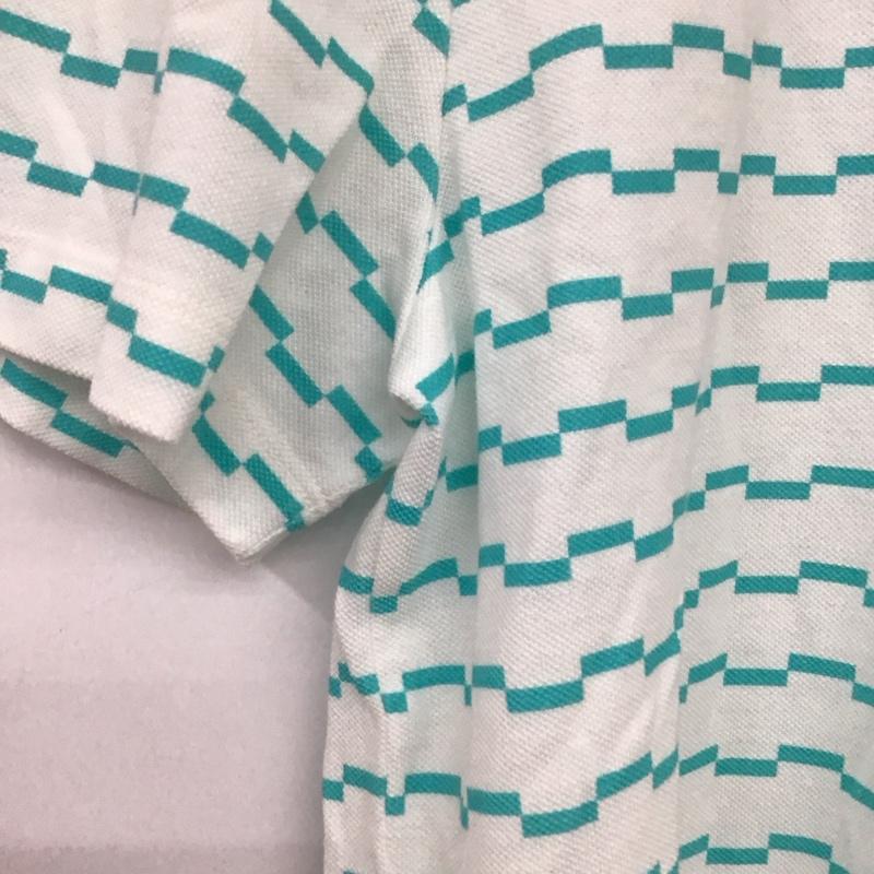 ラコステ LACOSTE ポロシャツ 半袖 半袖ポロシャツ 半袖カットソー カラーシャツ 5 プリント X ロゴ、文字 白 / ホワイト / メンズ USED 古着 中古 10132235