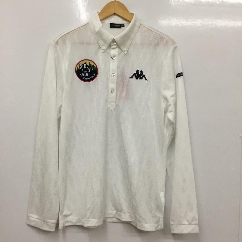 カッパ Kappa ポロシャツ 長袖 KG952LS43 ボタンダウン ゴルフウェア タグ付き ワンポイント 白 / ホワイト / メンズ USED 古着 中古 10135702