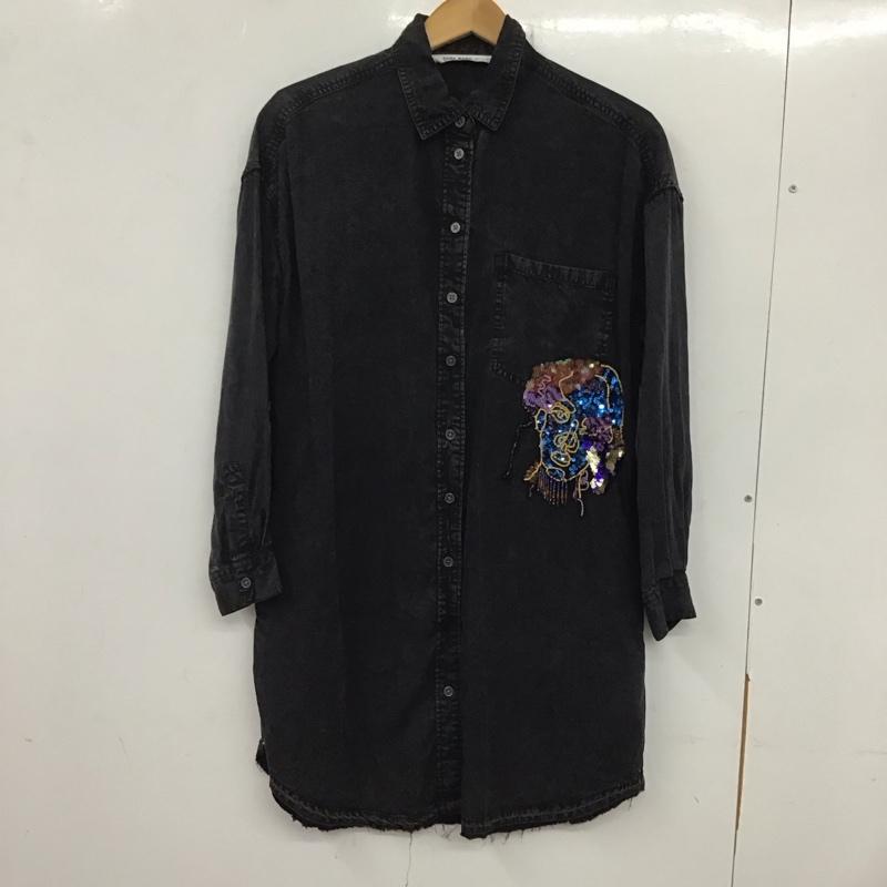 ザラベーシック ZARA BASIC シャツ、ブラウス 長袖 S 無地 黒 / ブラック / レディース USED 古着 中古 10136527