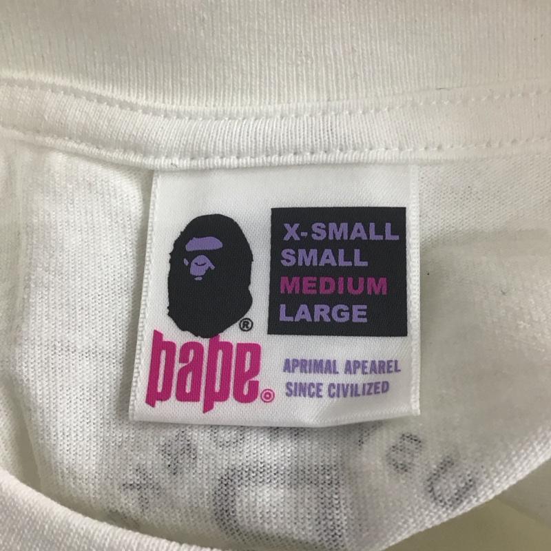 ベイプ BAPE Tシャツ 半袖 半袖カットソー プリントTシャツ クルーネックカットソー M プリント 白 / ホワイト /  メンズ USED 古着 中古 10112700