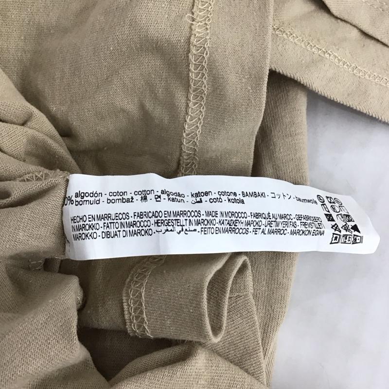 ザラ ZARA カットソー 半袖 0085 157 706 クルーネック ウエスト切替 L 無地 ベージュ / ベージュ / レディース USED 古着 中古 10122570