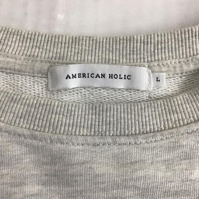 アメリカンホリック AMERICAN HOLIC トレーナー 長袖 HA23L1C4300 アソートデザインロゴ裏毛スウェット1 L ロゴ、文字 灰 / グレー / レディース USED 古着 中古 10122653