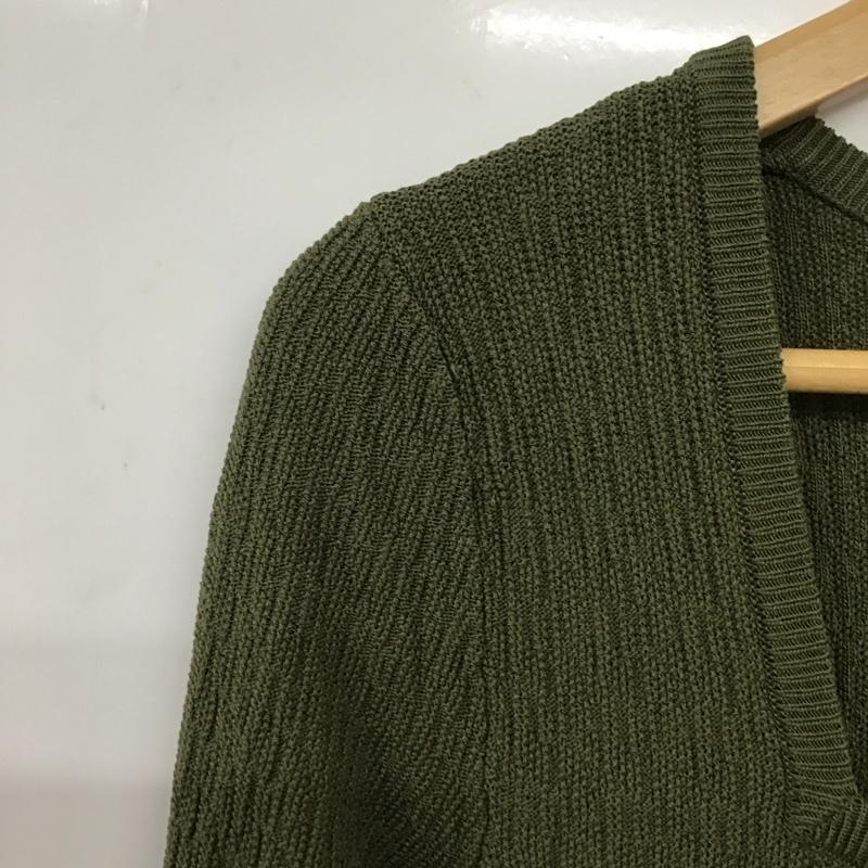 ザラ ZARA ワンピース ロングスカート 長袖ニットロングワンピース スクエアーネック タイトワンピース S 無地 カーキ / カーキ / レディース USED 古着 中古 10136037
