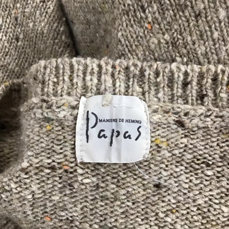 パパス PAPAS ニット、セーター 長袖 L 無地 ベージュ / ベージュ / メンズ USED 古着 中古 10123479