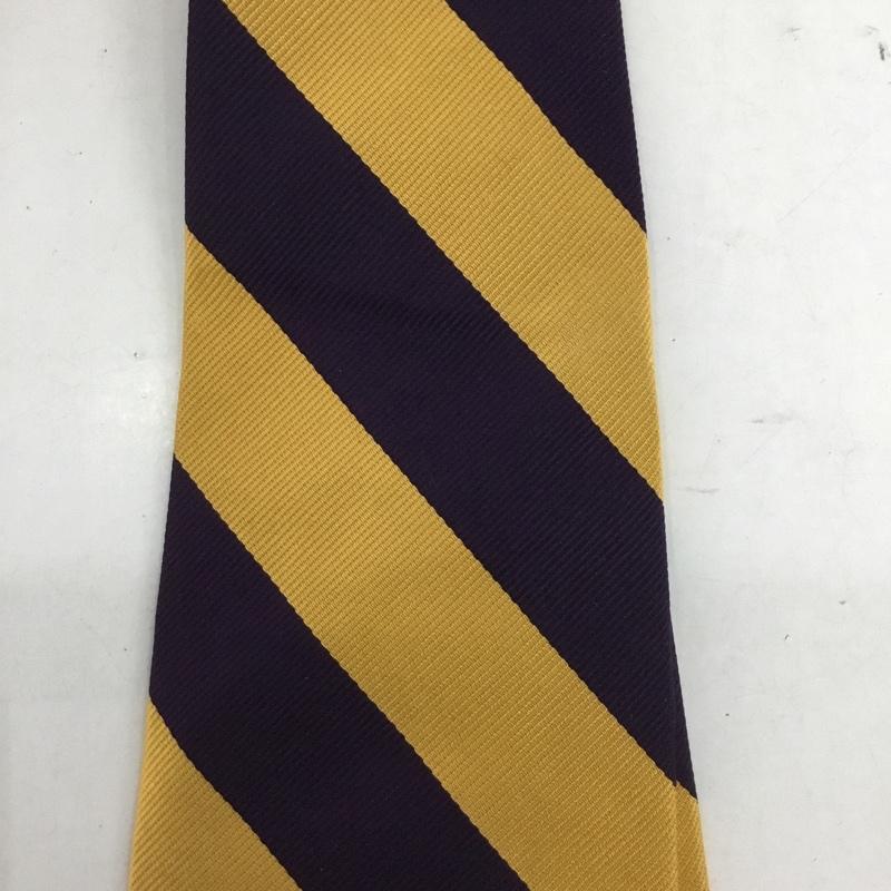 ラルフローレン RALPHLAUREN ネクタイ ネクタイ シルク ストライプ 黄 / イエロー / X 紫 / パープル / メンズ USED 古着 中古 10124293
