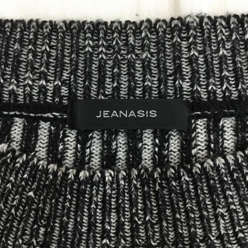 ジーナシス JEANASIS ニット、セーター 長袖 JS063025TP FREE ストライプ 黒 / ブラック / レディース USED 古着 中古 10138249