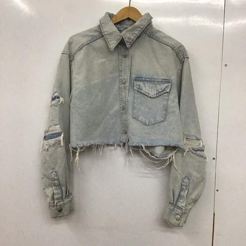 ザラ ZARA ジャケット、上着 ジャケット、ブレザー 8197/096/406 TRF JULDUR DENIM CROPPED USTKI XS 水色 / ライトブルー / レディース USED 古着 中古 10136622