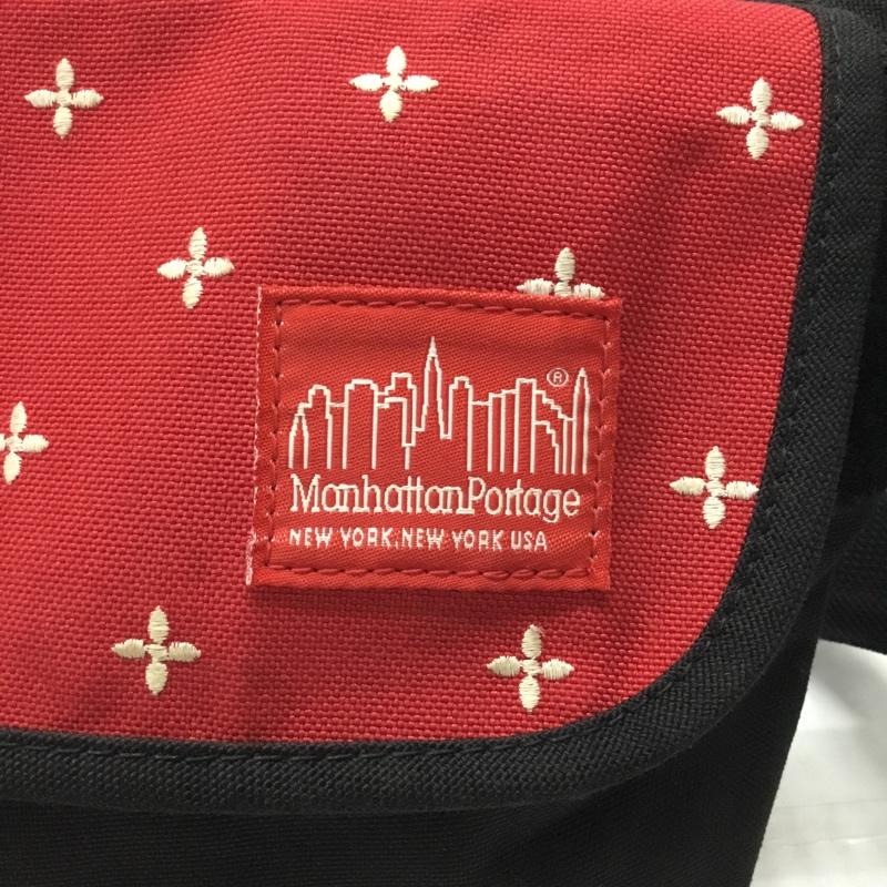 マンハッタンポーテージ Manhattan Portage ショルダーバッグ ショルダーバッグ ロゴ 刺繍 黒 / ブラック / X 赤 / レッド / レディース USED 古着 中古 10110678