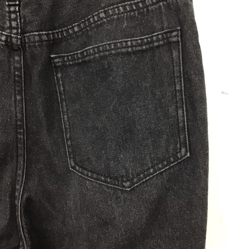 ローリーズファーム LOWRYS FARM パンツ デニム、ジーンズ サイドスリット L 無地 黒 / ブラック / レディース USED 古着 中古 10137186