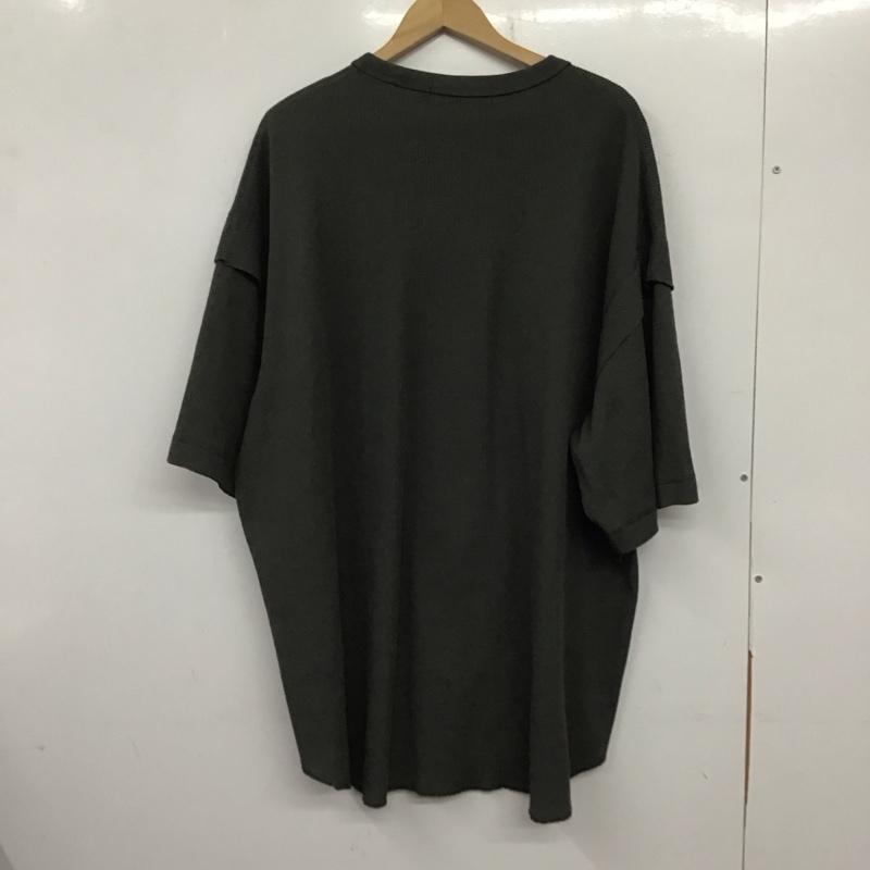 ジーユー GU Tシャツ 半袖 341-351035 ドライワッフルTシャツ 半袖カットソー XL 無地 カーキ / カーキ / メンズ USED 古着 中古 10137636