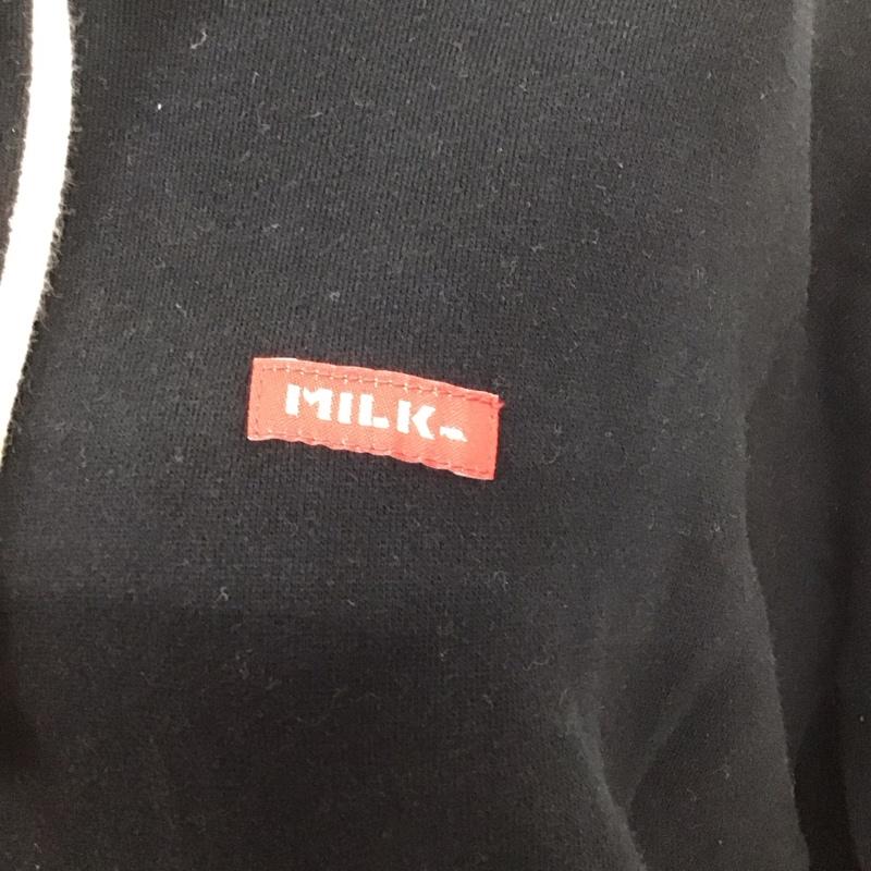 ミルクフェド MILKFED. パーカー 長袖 03174216 プルオーバー スウェット 裏起毛 ロゴ、文字 黒 / ブラック / レディース USED 古着 中古 10112025