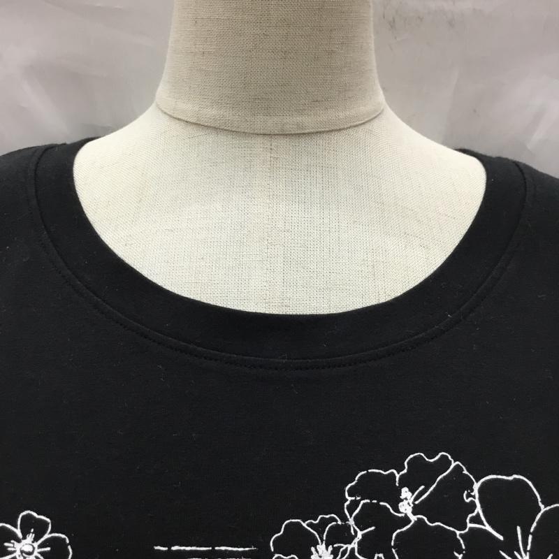 ミルクフェド MILKFED. カットソー 半袖 ノースリーブカットソー プリントクルーネックカットソー S プリント 黒 / ブラック /  レディース USED 古着 中古 10112245
