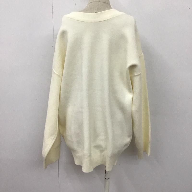 ダブルクローゼット w closet カーディガン 長袖 346518 クルーネック 無地 オフホワイト / オフホワイト / レディース USED 古着 中古 10108313