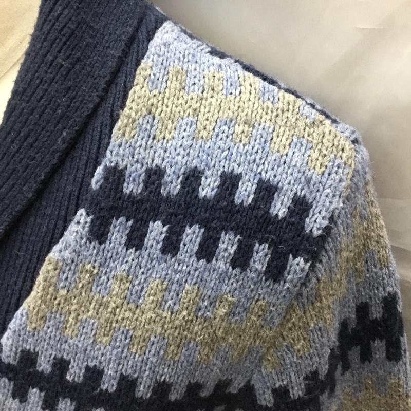 トミーヒルフィガー TOMMY HILFIGER カーディガン 長袖 長袖カーディガン 長袖カットソー ニット リブニット 前ボタン S 総柄 マルチカラー / マルチカラー / メンズ USED 古着 中古 10113538