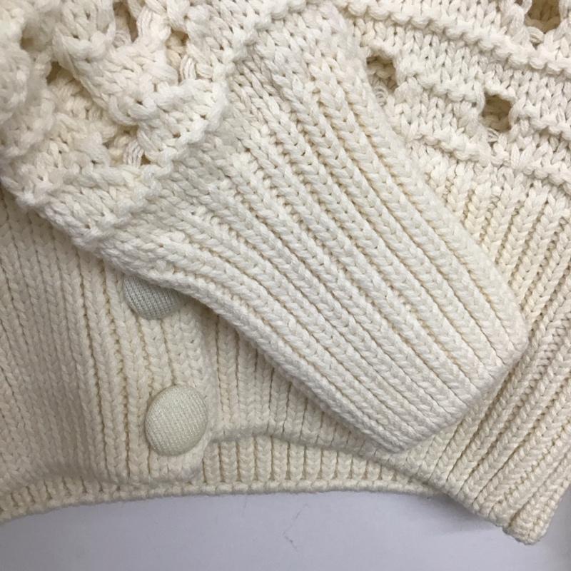 ザラ ZARA カーディガン 長袖 L 無地 白 / ホワイト / レディース USED 古着 中古 10139391