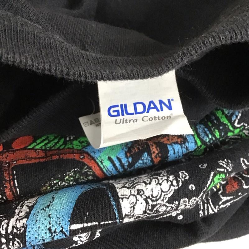 ギルダン GILDAN カットソー 長袖 長袖カットソー クルーネックカットソー ロングスリーブカットソー プリントTシャツ M プリント 黒 / ブラック /  メンズ USED 古着 中古 10108494