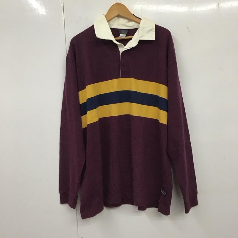 パタゴニア patagonia ポロシャツ 長袖 54705f4 長袖ポロシャツ 長袖カットソー ラガーシャツ 00s L ボーダー柄 黄 / イエロー / X 紫 / パープル / X 紺 / ネイビー / メンズ USED 古着 中古 10134696
