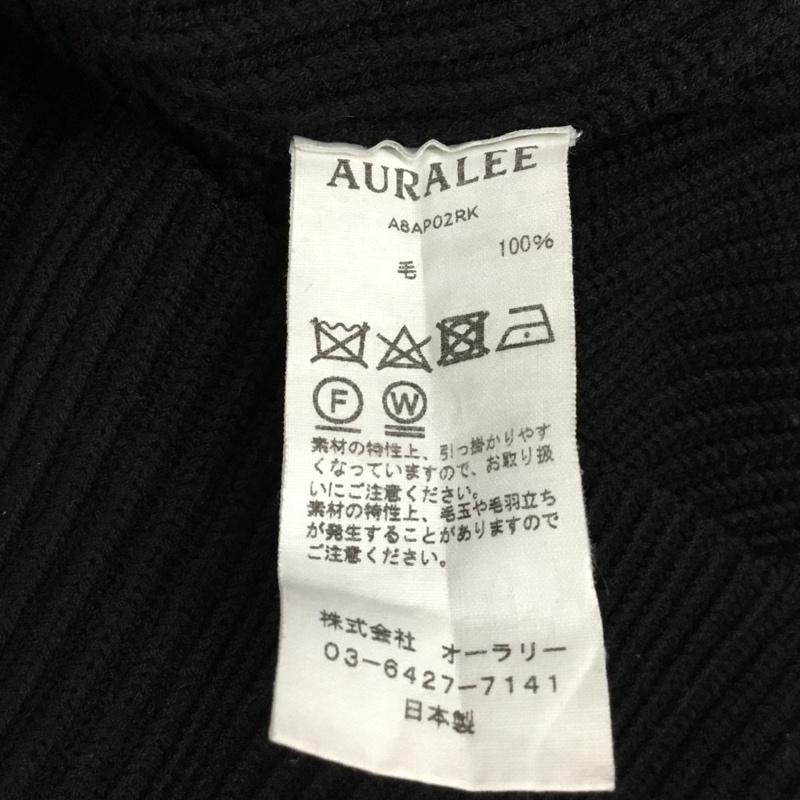 オーラリー AURALEE ニット、セーター 長袖 A8AP02RK スーパー ウールリブニット 長袖ニット 5 無地 黒 / ブラック / メンズ USED 古着 中古 10120289
