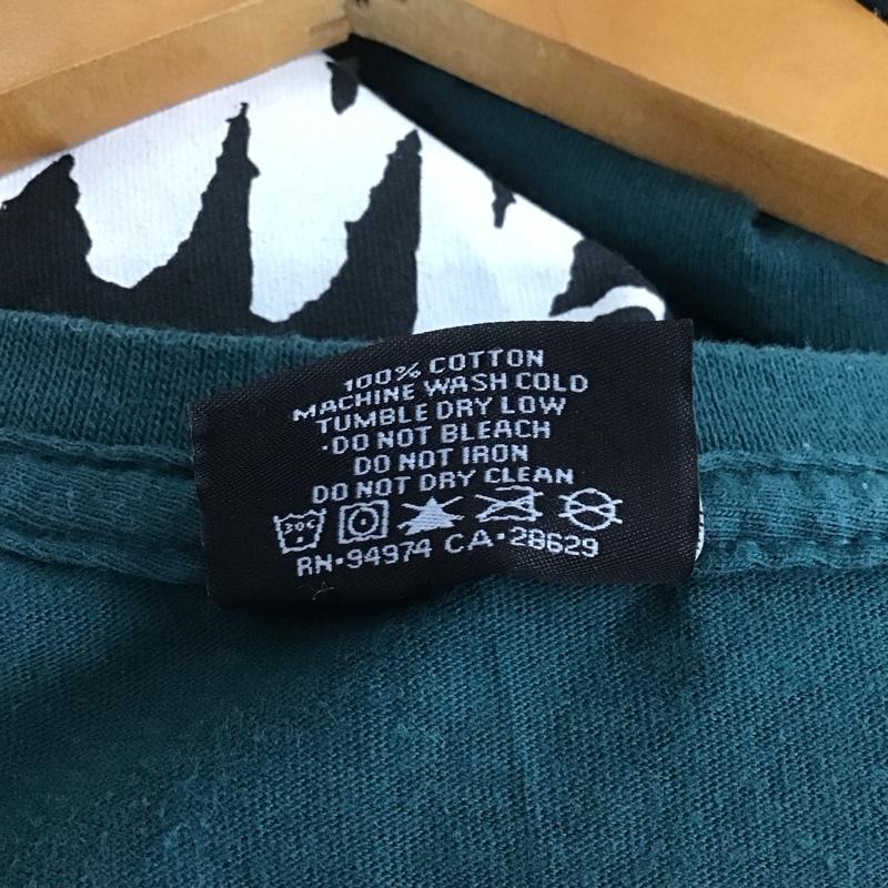 ステューシー STUSSY Tシャツ 半袖 半袖カットソー プリントTシャツ クルーネックカットソー worldtourdot L ロゴ、文字 緑 / グリーン / メンズ USED 古着 中古 10133107