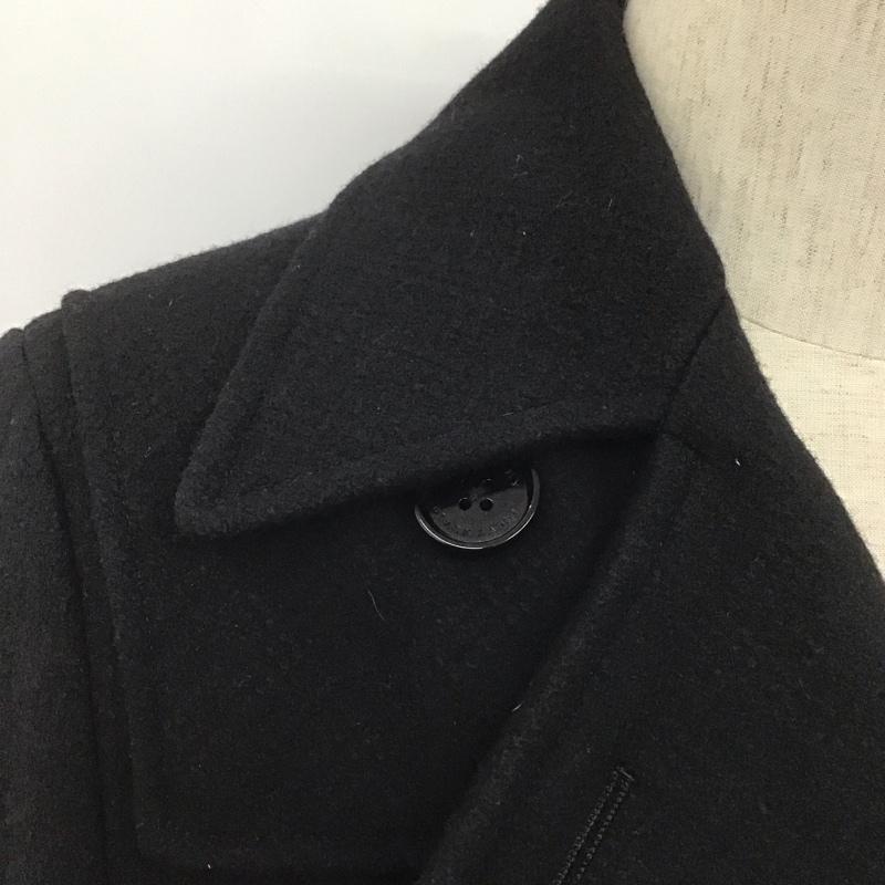 バーバリーブラックレーベル BURBERRY BLACK LABEL コート コート一般 ショートコート ピーコート アウター カラージャケット M 無地 黒 / ブラック / メンズ USED 古着 中古 10106697