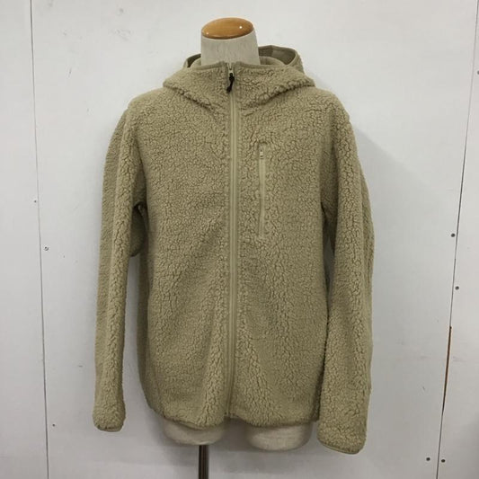 ユニクロ UNIQLO パーカー 長袖 341-409878 ジップアップパーカー アウター ボアジャケット L 無地 ベージュ / ベージュ /  メンズ USED 古着 中古 10128020
