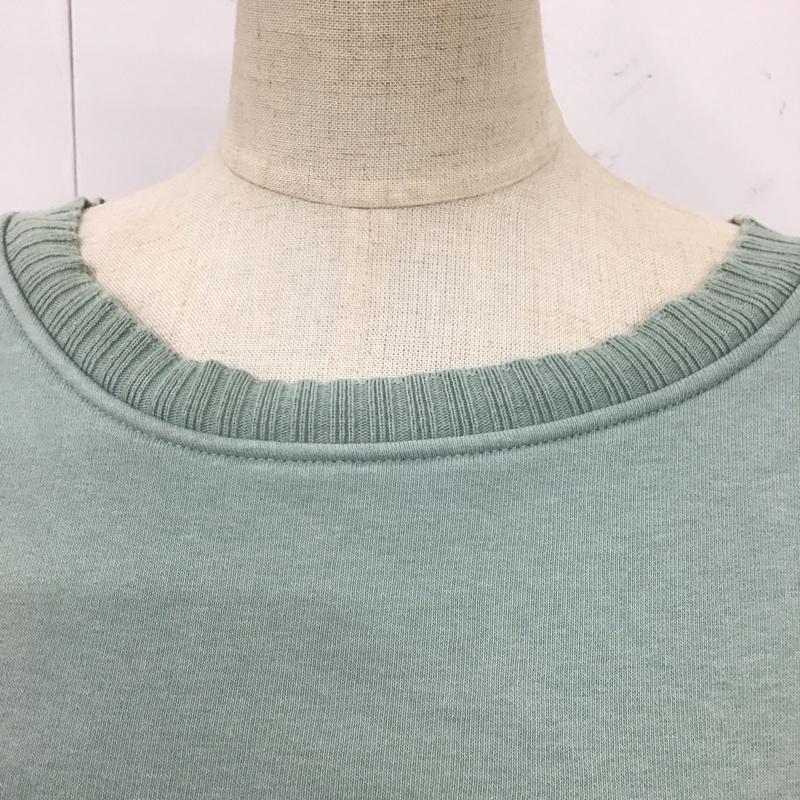 ザラ ZARA トレーナー 長袖 長袖トレーナー スウェット クルーネック リブスウェットカットソー S 無地 緑 / グリーン / レディース USED 古着 中古 10117856