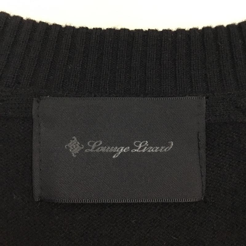 ラウンジリザード LOUNGE LIZARD カーディガン 長袖 1 無地 黒 / ブラック / メンズ USED 古着 中古 10108951