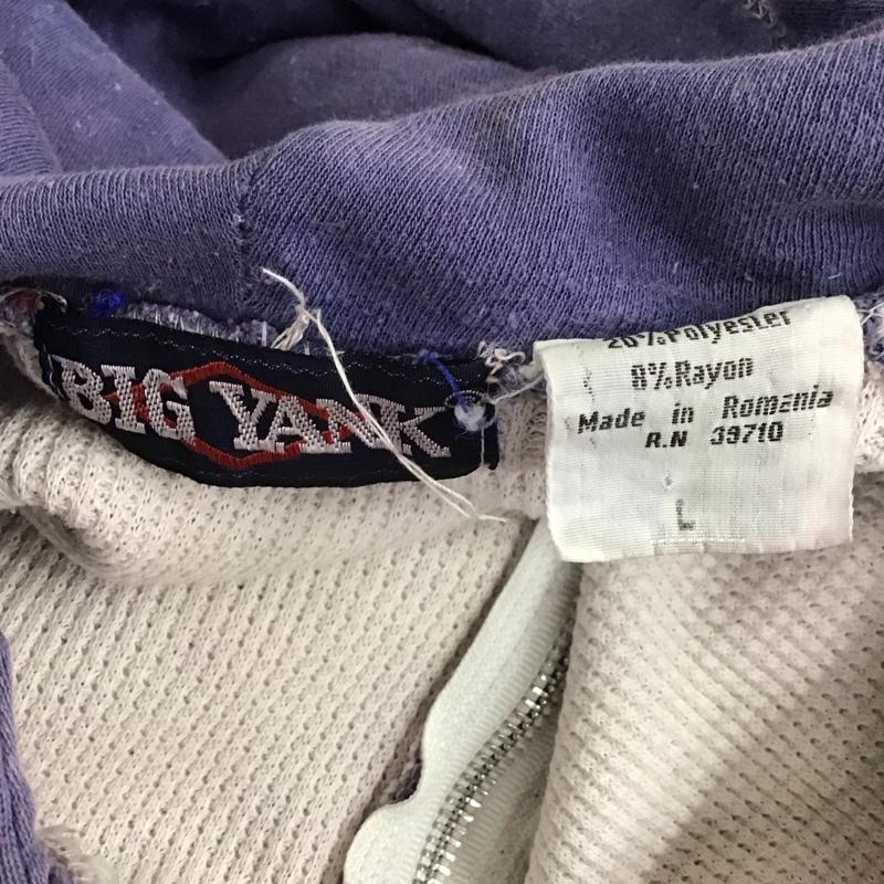 ビッグヤンク BIG YANK パーカー 長袖 70年代 80年代 ジップアップ フルジップ L 無地 紫 / パープル / メンズ USED 古着 中古 10112658