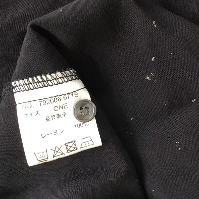 オズモーシス OSMOSIS シャツ、ブラウス 長袖 792006-671B バックギャザーロングブラウス 無地 黒 / ブラック / レディース USED 古着 中古 10116504