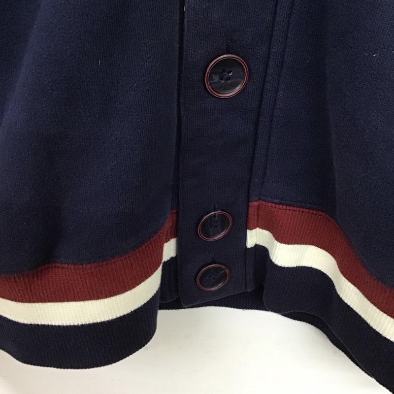 トミーヒルフィガー TOMMY HILFIGER カーディガン 長袖 長袖カーディガン スウェットカーディガン 前ボタン M ロゴ、文字 紺 / ネイビー / メンズ USED 古着 中古 10136621
