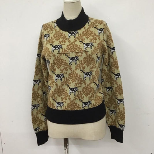 ジーユー GU ニット、セーター 長袖 gu×undercover コラボ 長袖ニットカットソー ショート丈ニットカットソー S プリント ベージュ / ベージュ /  レディース USED 古着 中古 10108830