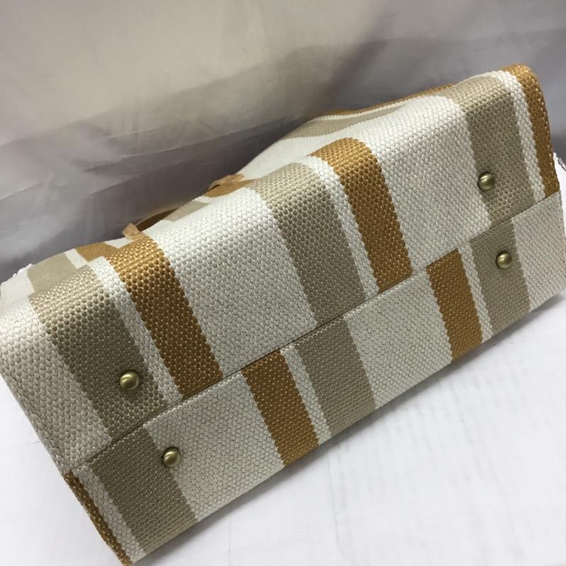 セシルマクビー CECIL McBEE トートバッグ トートバッグ ショルダー ストライプ 白 / ホワイト / X ベージュ / ベージュ / X キャメル / キャメル / レディース USED 古着 中古 10111238