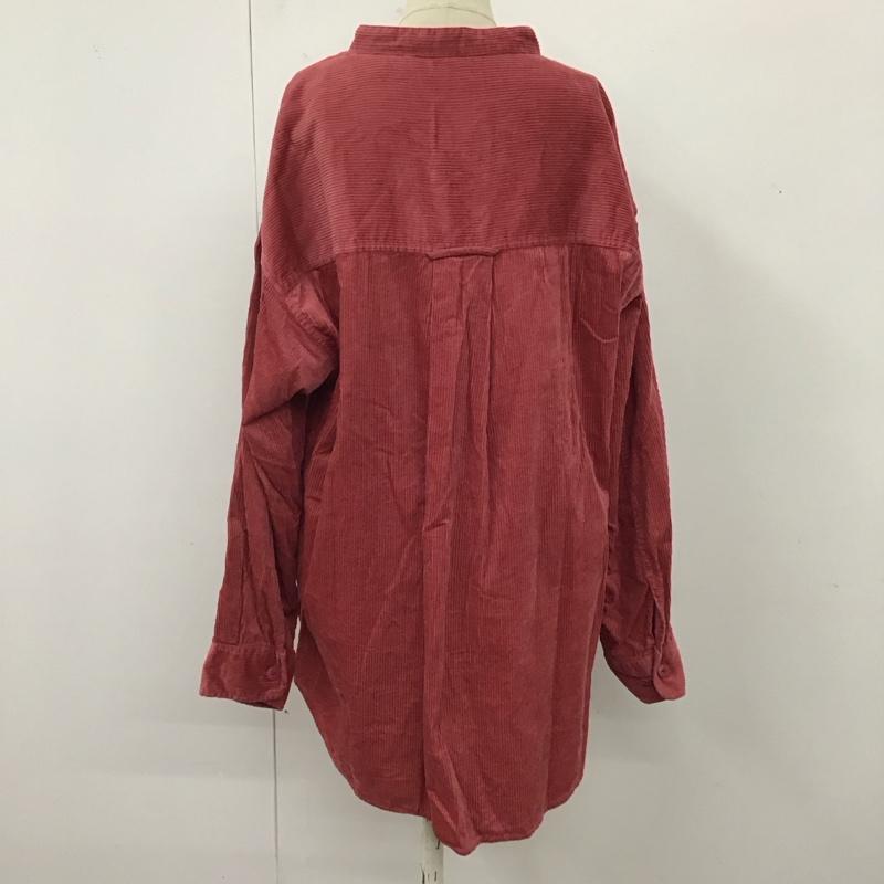 ニコアンド niko and... シャツ、ブラウス 長袖 S204SA03TO コーデュロイ バンドカラー L 無地 桃 / ピンク / レディース USED 古着 中古 10120356
